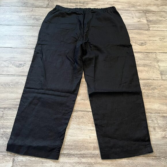 NWT! Quince 100% European Linen Pants, Black, 25" Inseam, Size Large - Picture 6 of 12